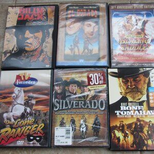 Cowboy Wester DVD Lot Billy Jack The Lone Ranger Silverado Blazing Saddles